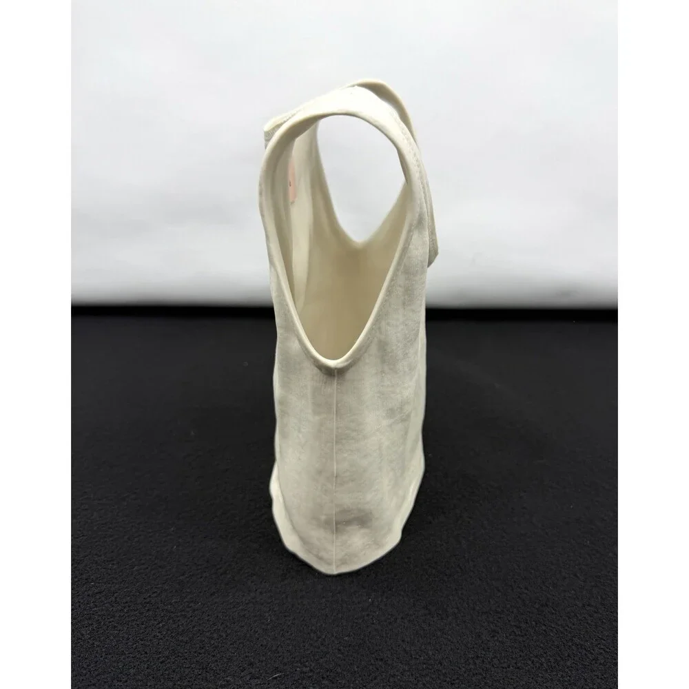 Vintage Michael Harvey Canada Off White Ceramic Art Tank Top Sculpture Vase